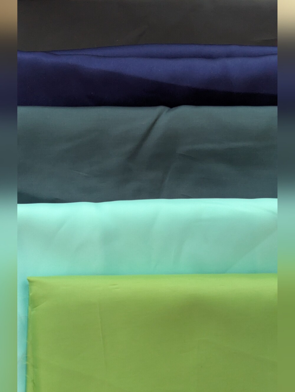 5 Pack of Assorted Color Garment Lining Fabric Remnants - Unused
